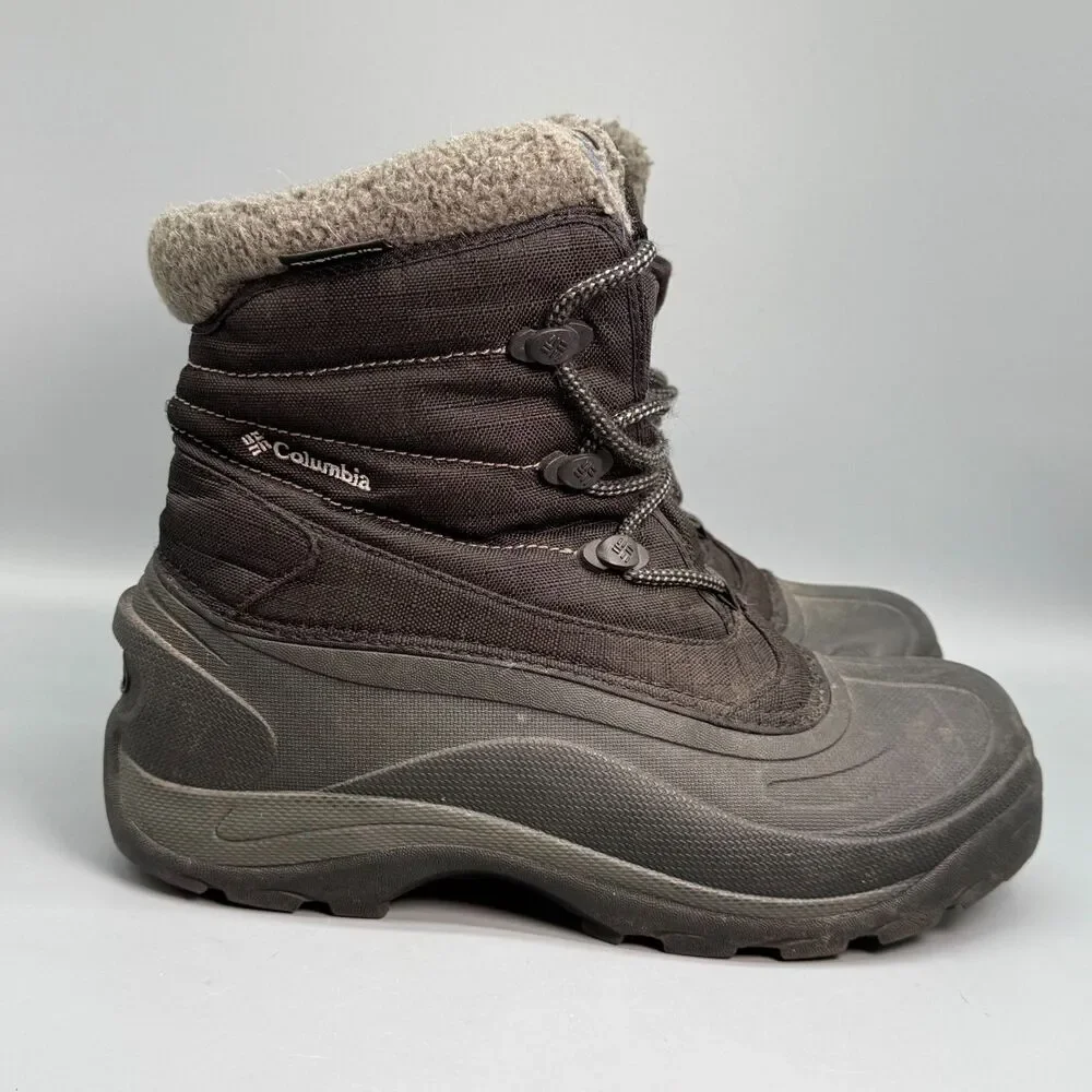 Columbia Cascadian Trinity Womens 9 Black Leather Lace-Up Round Toe Winter Boots